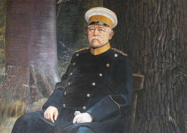 Ausschnitt eines Gemäldes auf dem Otto von Bismarck zu sehen ist